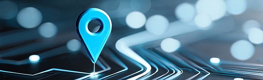 Indicatore di posizione su una rete di percorsi